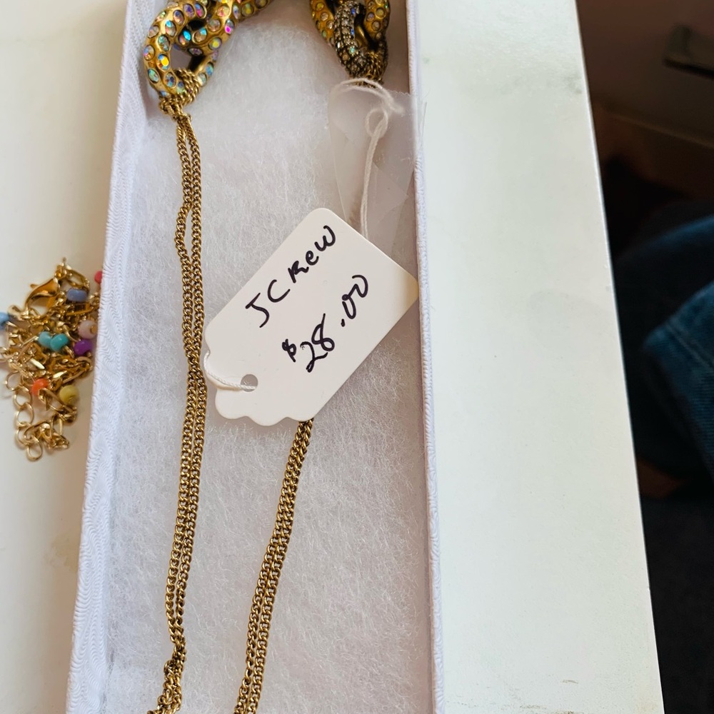 J. Crew Gold Necklace with Colorful Accents
